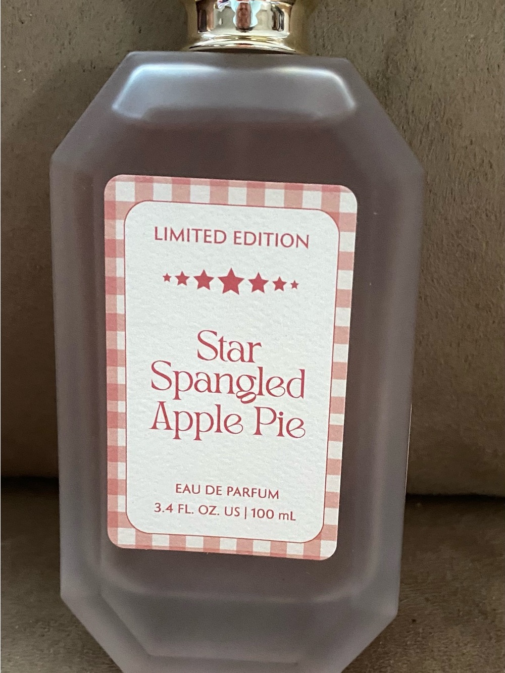T.J.Maxx Star Spangled Apple Pie Fragrance Bottle in Soft Pink and Gold